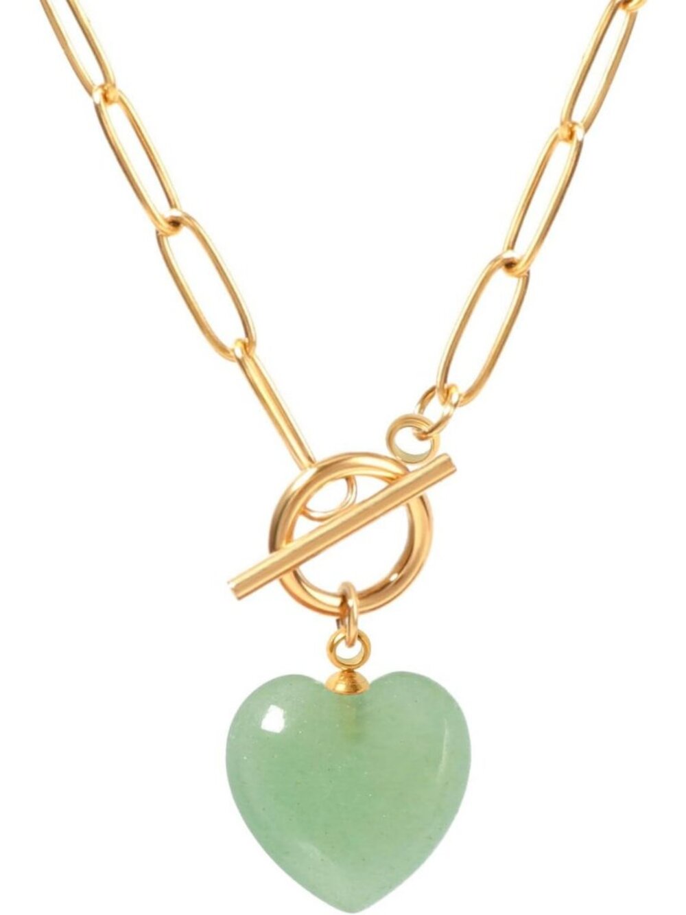 Elegant 18K Gold Plated Gemstone Necklace | Heart & Teardrop Birthstone Jewelry